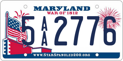 MD license plate 5AA2776