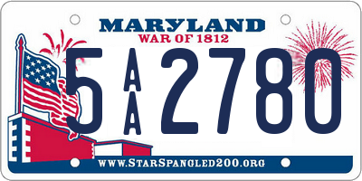 MD license plate 5AA2780