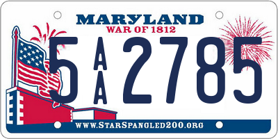 MD license plate 5AA2785