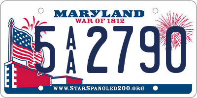 MD license plate 5AA2790