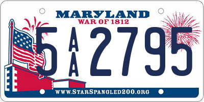 MD license plate 5AA2795