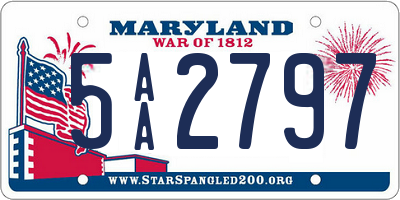 MD license plate 5AA2797