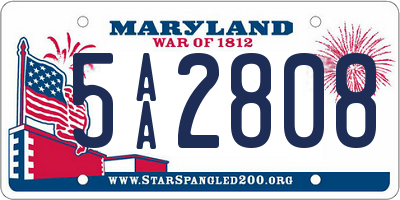 MD license plate 5AA2808