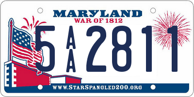 MD license plate 5AA2811