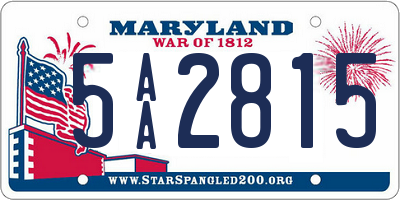 MD license plate 5AA2815