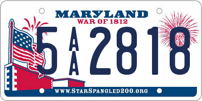 MD license plate 5AA2818