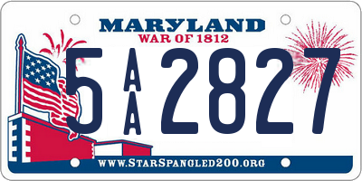 MD license plate 5AA2827