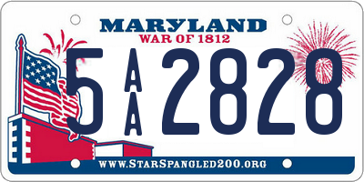 MD license plate 5AA2828