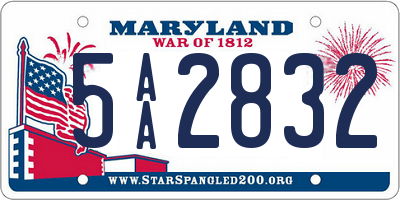 MD license plate 5AA2832