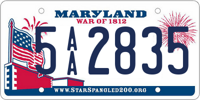 MD license plate 5AA2835