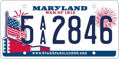 MD license plate 5AA2846