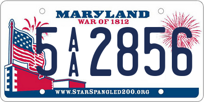 MD license plate 5AA2856