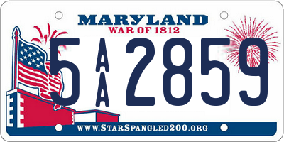 MD license plate 5AA2859