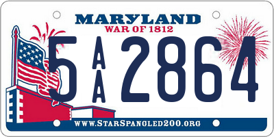 MD license plate 5AA2864