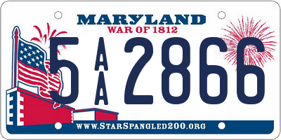 MD license plate 5AA2866