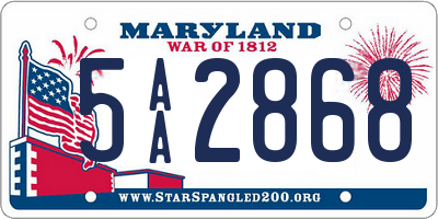 MD license plate 5AA2868