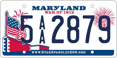 MD license plate 5AA2879