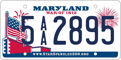 MD license plate 5AA2895