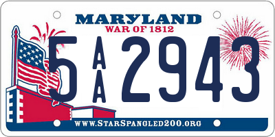 MD license plate 5AA2943