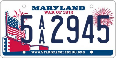 MD license plate 5AA2945