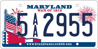 MD license plate 5AA2955