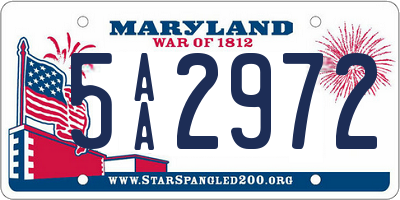 MD license plate 5AA2972
