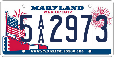 MD license plate 5AA2973