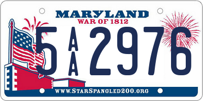 MD license plate 5AA2976