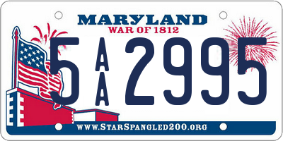 MD license plate 5AA2995