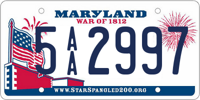 MD license plate 5AA2997