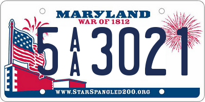 MD license plate 5AA3021