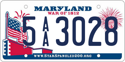 MD license plate 5AA3028