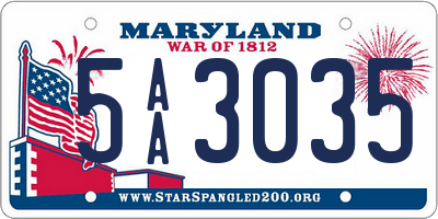 MD license plate 5AA3035