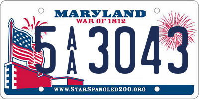 MD license plate 5AA3043