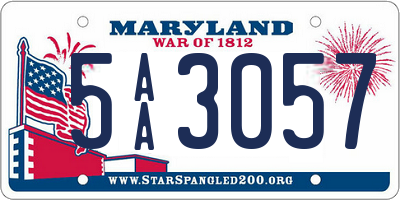 MD license plate 5AA3057