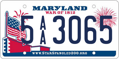 MD license plate 5AA3065