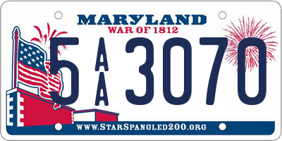 MD license plate 5AA3070