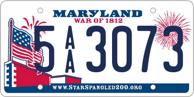 MD license plate 5AA3073