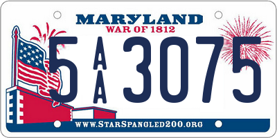 MD license plate 5AA3075