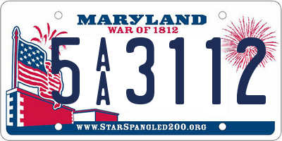 MD license plate 5AA3112