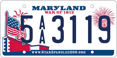 MD license plate 5AA3119