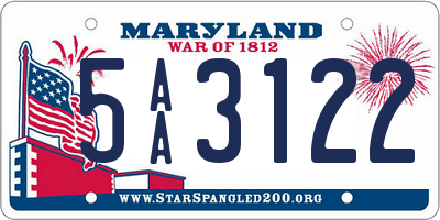 MD license plate 5AA3122