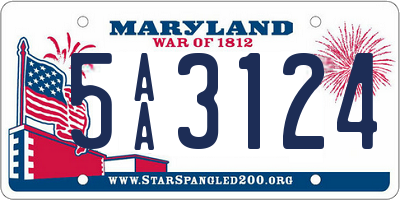 MD license plate 5AA3124