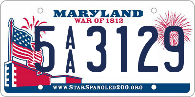 MD license plate 5AA3129