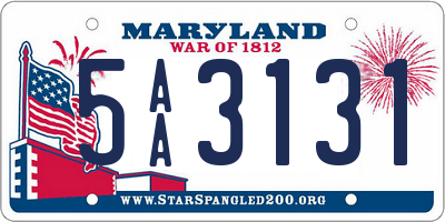 MD license plate 5AA3131