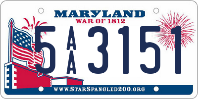 MD license plate 5AA3151