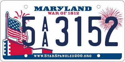 MD license plate 5AA3152