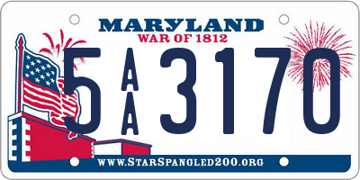 MD license plate 5AA3170