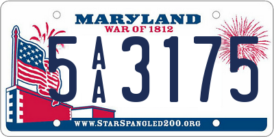 MD license plate 5AA3175