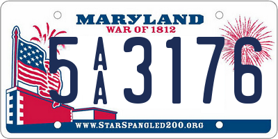 MD license plate 5AA3176